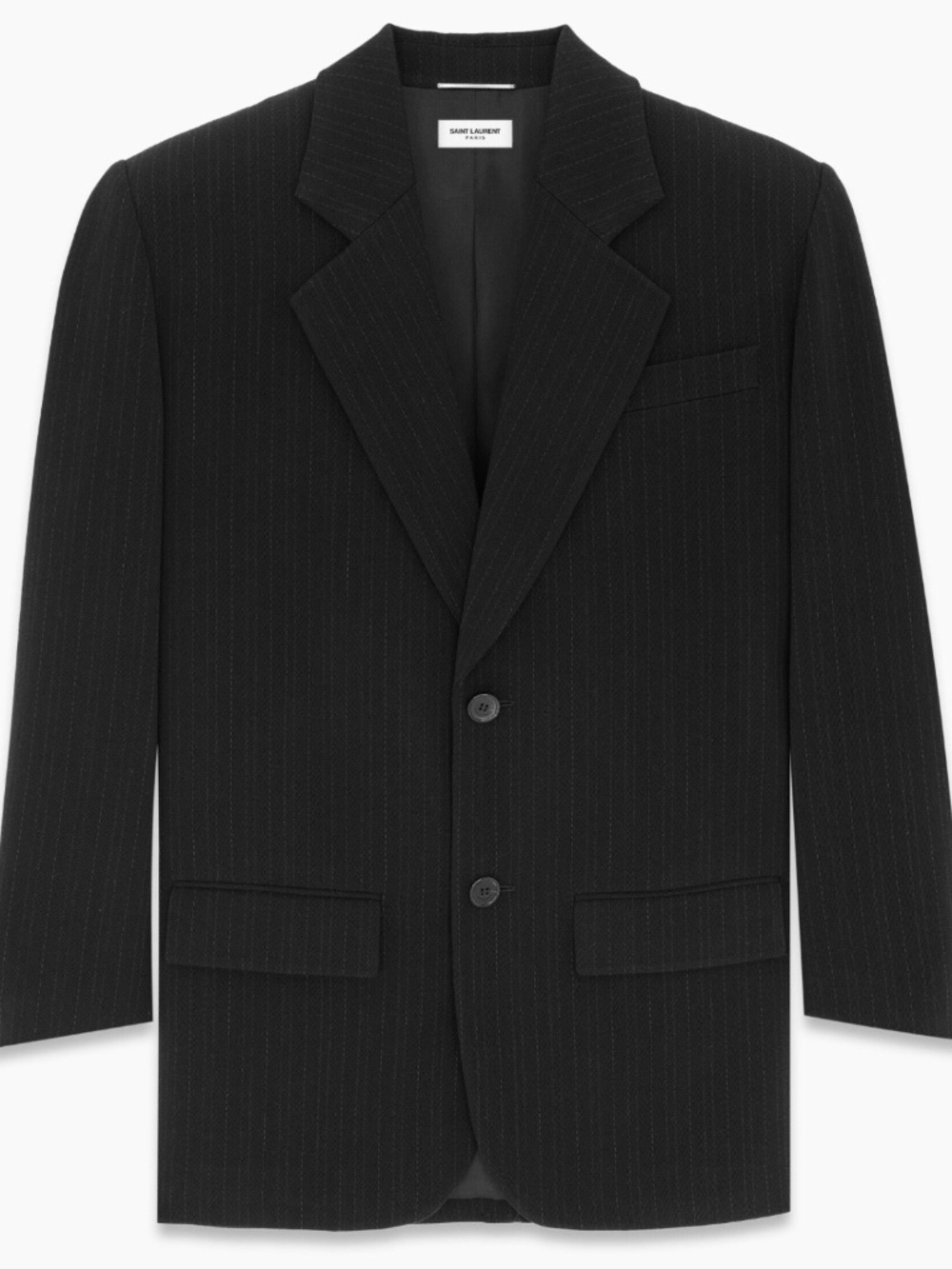 Saint Laurent YSL Runway Oversized Chalk Stripe Wool Blazer Jacket